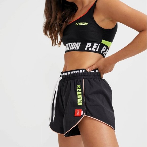 P.E Nation Align Shorts In Black - Picture 1 of 5